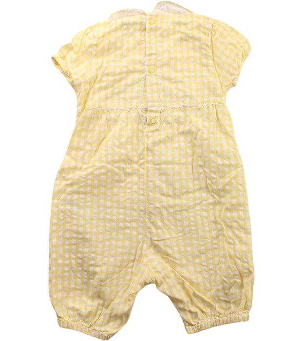 A Yellow Short Sleeve Rompers from Jojo Maman Bébé in size 12-18M for girl. (Back View)