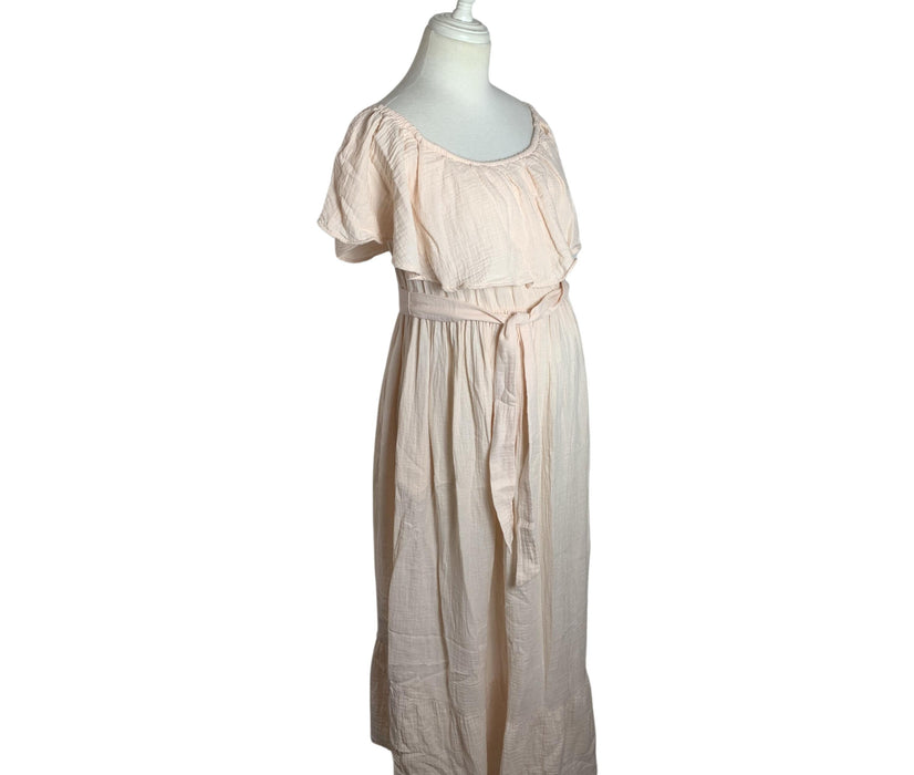 A Peach Short Sleeve Dresses from A Pea in the Pod in size S for maternity. (Front View)