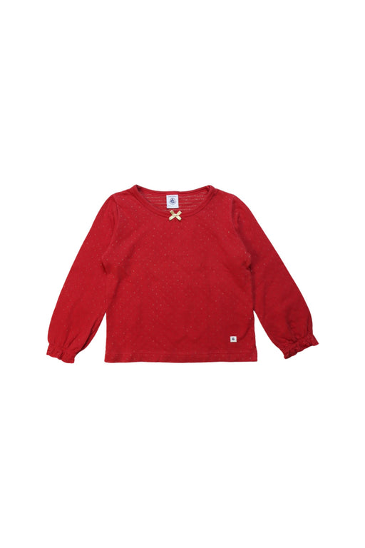 A Red Pyjama Sets from Petit Bateau in size 4T for girl. (Front View)