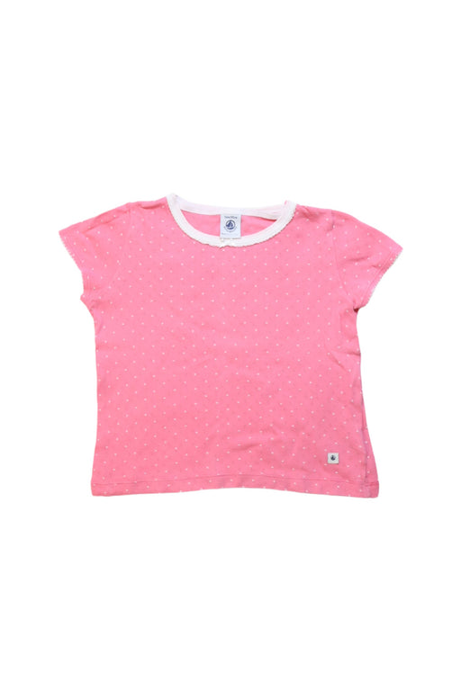 A Pink Pyjama Sets from Petit Bateau in size 4T for girl. (Front View)