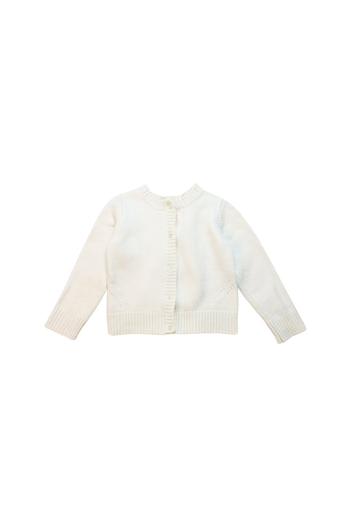 A White Cardigans from Jacadi in size 4T for girl. (Front View)