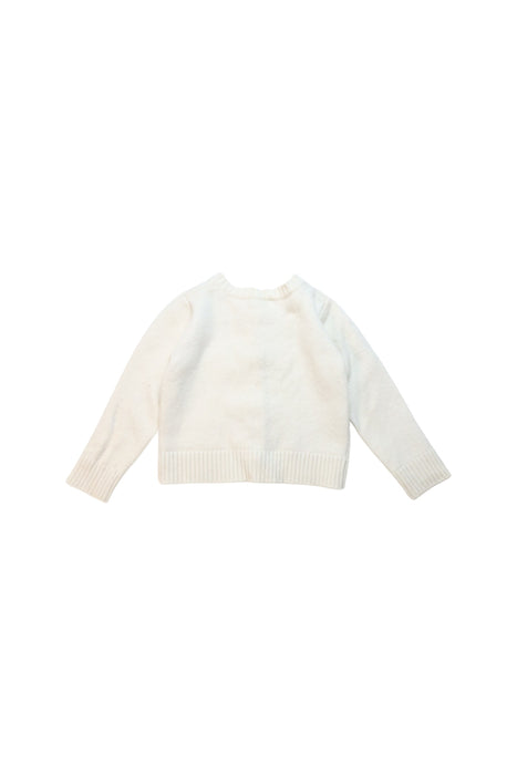 A White Cardigans from Jacadi in size 4T for girl. (Back View)