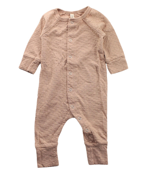 A Beige Long Sleeve Jumpsuits from Quincy Mae in size 0-3M for neutral. (Front View)