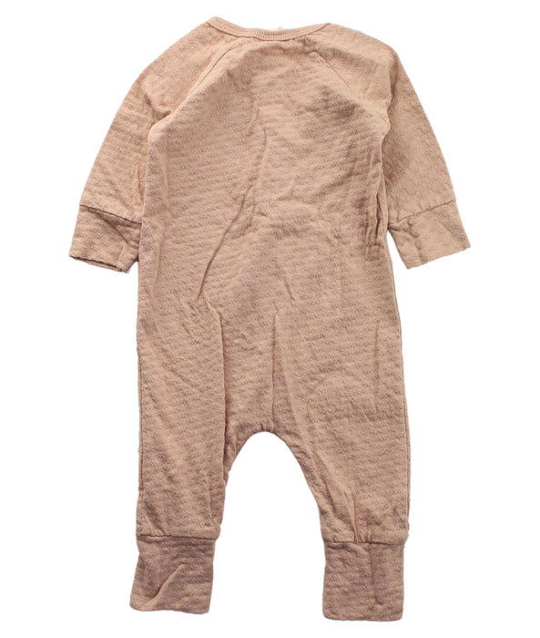 A Beige Long Sleeve Jumpsuits from Quincy Mae in size 0-3M for neutral. (Back View)