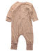 A Beige Long Sleeve Jumpsuits from Quincy Mae in size 0-3M for neutral. (Back View)