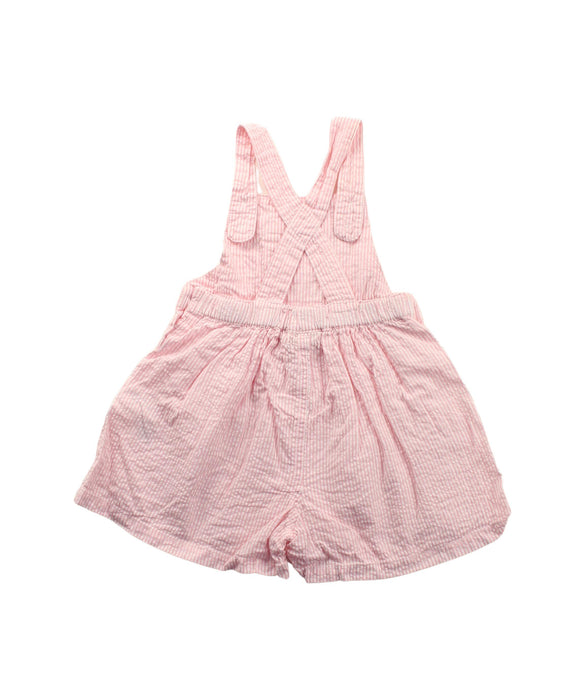 A Pink Overall Shorts from Jojo Maman Bébé in size 2T for girl. (Back View)