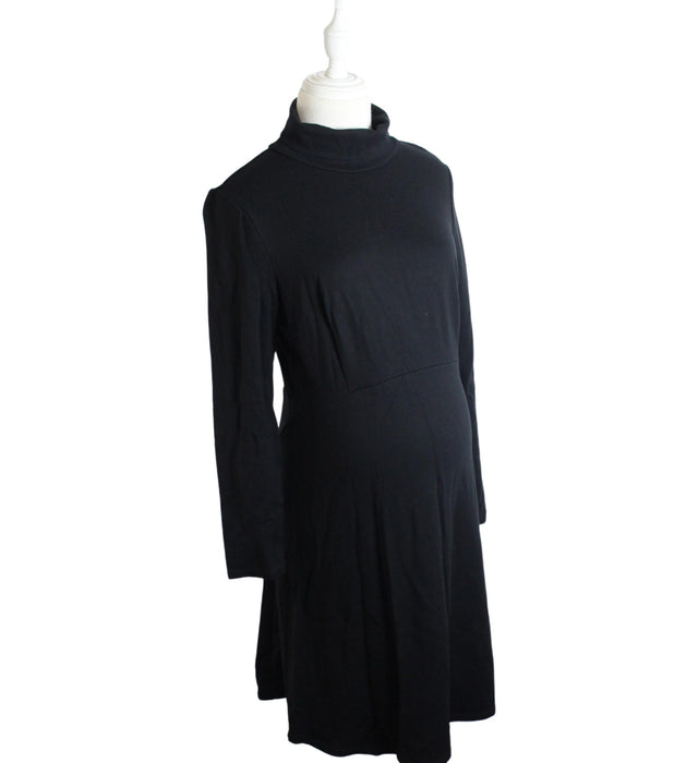 A Black Long Sleeve Dresses from Seraphine in size M for maternity. (Front View)