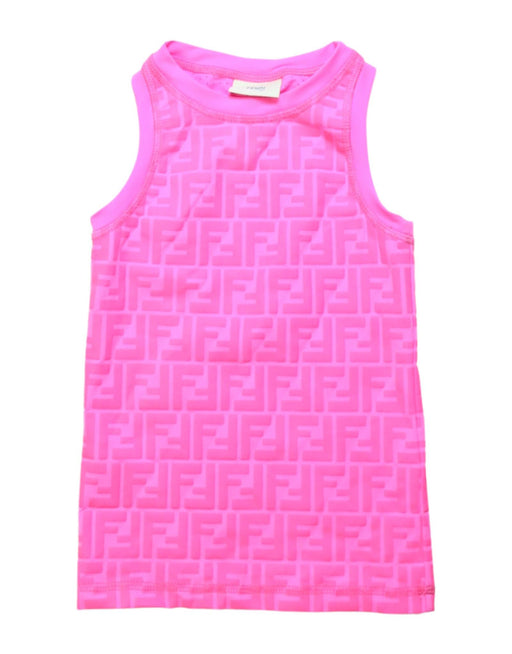 A Pink Sleeveless Tops from Fendi in size 6T for girl. (Front View)