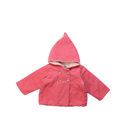 A Pink Lightweight Jackets from Petit Bateau in size 0-3M for girl. (Front View)