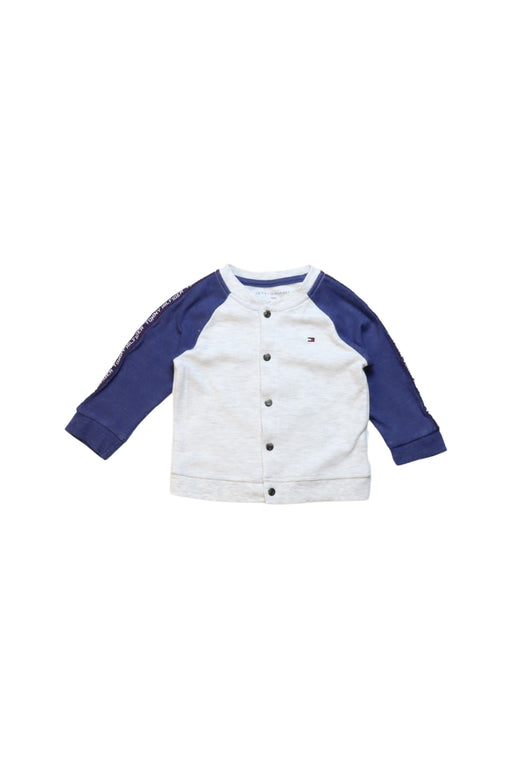 A Blue Buttoned Sweatshirts from Tommy Hilfiger in size 6-12M for boy. (Front View)