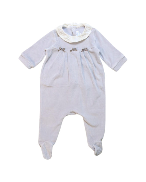 A White Onesies from Jacadi in size 0-3M for girl. (Front View)