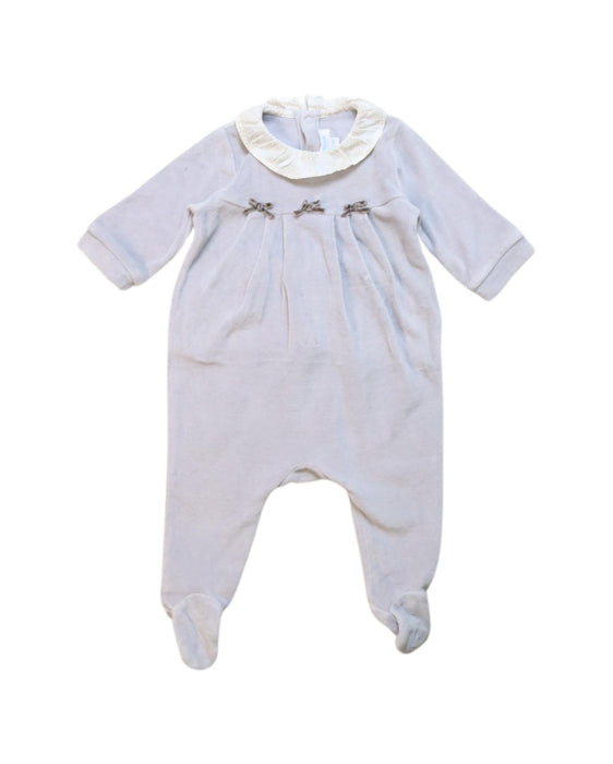 A White Onesies from Jacadi in size 0-3M for girl. (Front View)