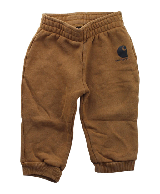 A Brown Sweatpants from Carhartt in size 6-12M for boy. (Front View)