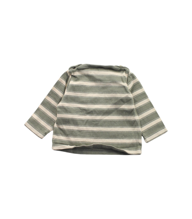 A Green Long Sleeve T Shirts from Petit Bateau in size 3-6M for girl. (Back View)