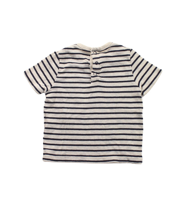 A Black Short Sleeve T Shirts from Petit Bateau in size 6-12M for boy. (Back View)