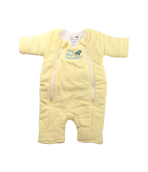 A Yellow Swaddles from Baby Merlin Company in size 6-12M for girl. (Front View)