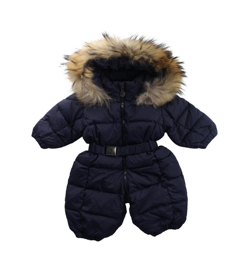 A Blue Snowsuits from Moncler in size 3-6M for boy. (Front View)