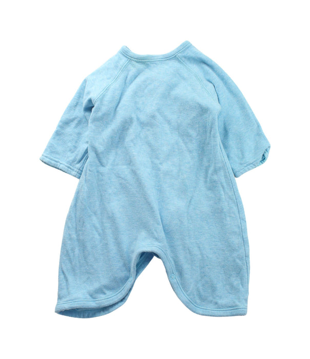 A Blue Short Sleeve Rompers from Mides in size 3-6M for boy. (Back View)