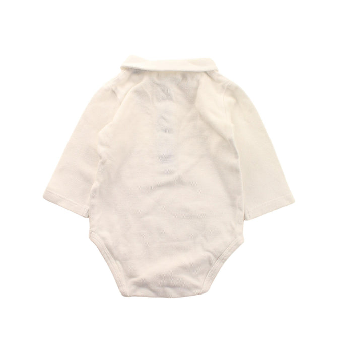 A White Long Sleeve Bodysuits from Bout'Chou in size 3-6M for boy. (Back View)