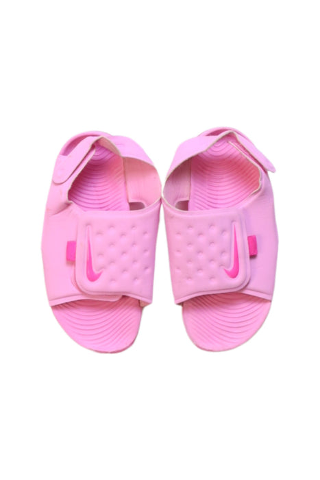A Pink Sandals from Nike in size 4T for girl. (Back View)