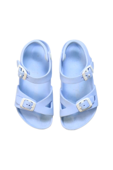 A Blue Sandals from Birkenstock in size 4T for girl. (Back View)