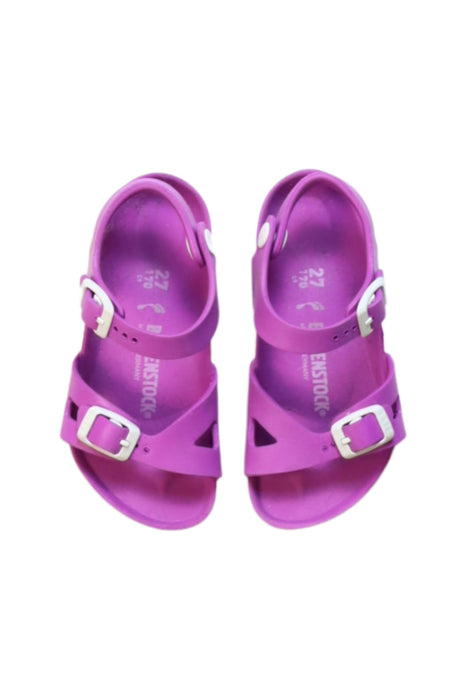 A Purple Sandals from Birkenstock in size 4T for girl. (Back View)