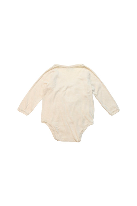 A Ivory Long Sleeve Bodysuits from CIGOGNE Bébé in size 6-12M for neutral. (Back View)