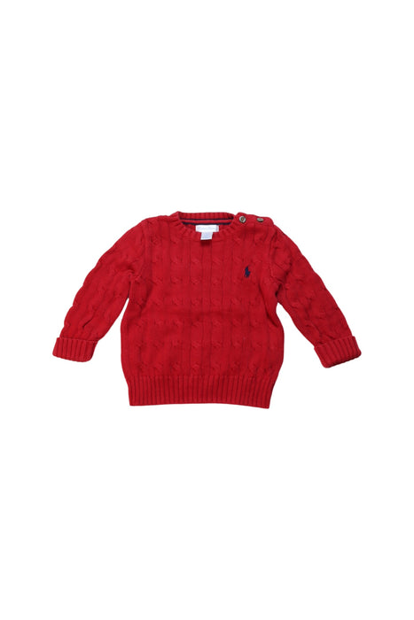 A Red Knit Sweaters from Ralph Lauren in size 6-12M for girl. (Front View)