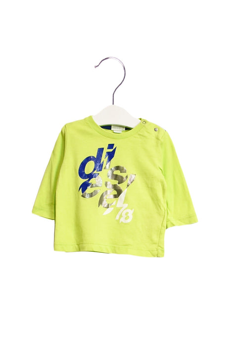 A Green Long Sleeve Tops from Diesel in size 3-6M for boy. (Front View)