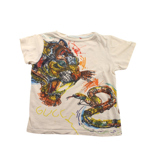 A White Short Sleeve T Shirts from Gucci in size 4T for boy. (Front View)