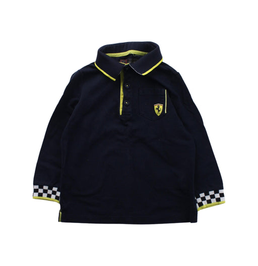 A Blue Long Sleeve Polos from Ferrari in size 2T for boy. (Front View)