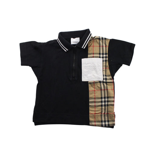 A Black Short Sleeve Polos from Burberry in size 4T for boy. (Front View)