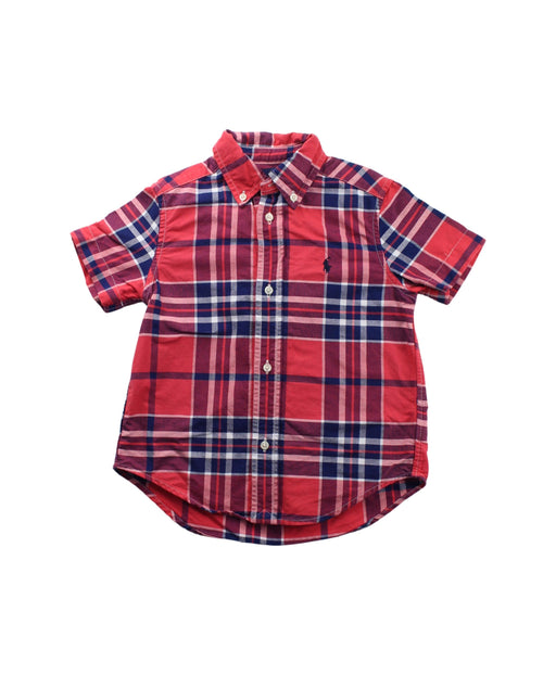 A Red Short Sleeve Shirts from Ralph Lauren in size 3T for boy. (Front View)