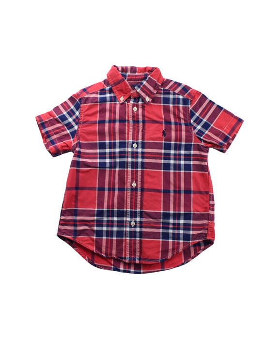 A Red Short Sleeve Shirts from Ralph Lauren in size 3T for boy. (Front View)