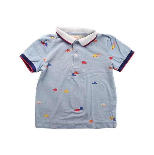 A Blue Long Sleeve Polos from Momonittu in size 6T for boy. (Front View)