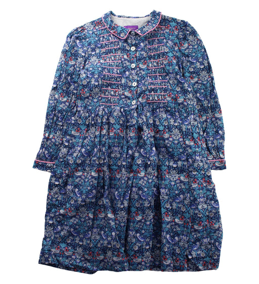 A Blue Long Sleeve Dresses from Liberty London in size 8Y for girl. (Front View)
