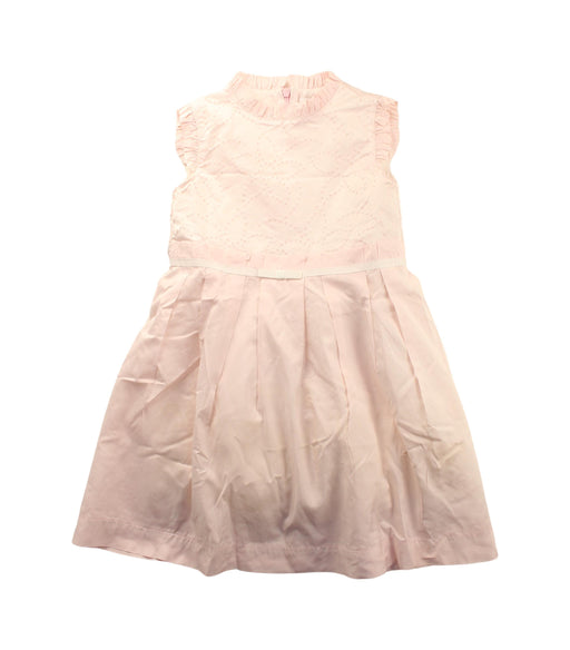 A Pink Sleeveless Dresses from Gusella in size 3T for girl. (Front View)