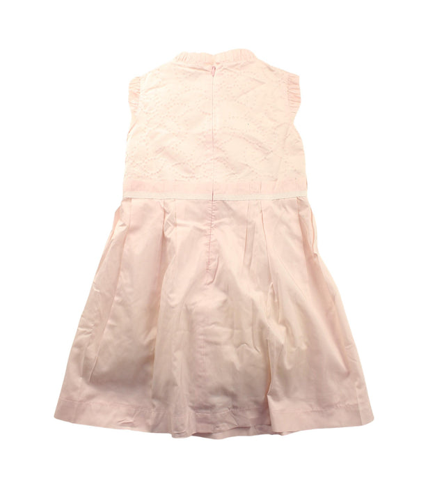 A Pink Sleeveless Dresses from Gusella in size 3T for girl. (Back View)