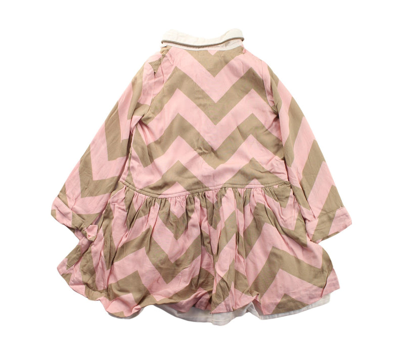 A Pink Long Sleeve Dresses from Rochy in size 5T for girl. (Back View)