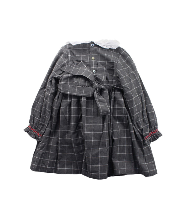 A Grey Long Sleeve Dresses from Baby Lai in size 4T for girl. (Back View)