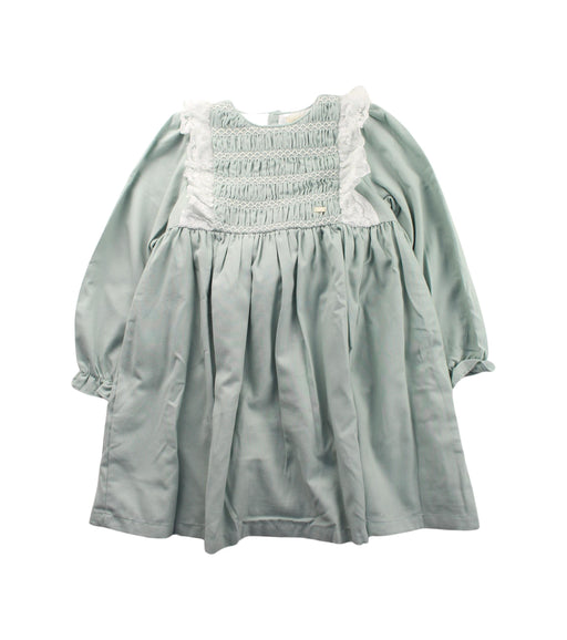 A Green Long Sleeve Dresses from Baby Lai in size 6T for girl. (Front View)