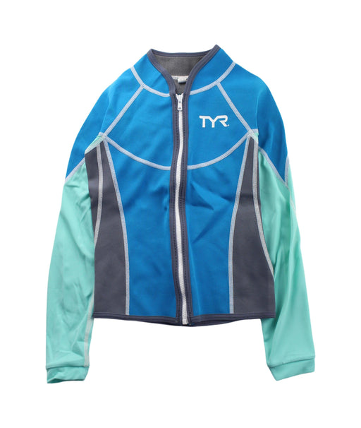 A Blue Wetsuits from TYR in size 8Y for girl. (Front View)