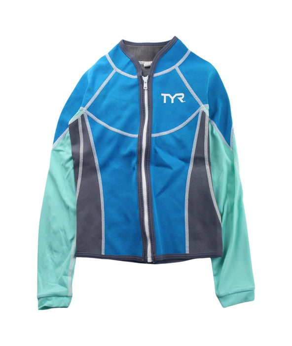 A Blue Wetsuits from TYR in size 8Y for girl. (Front View)