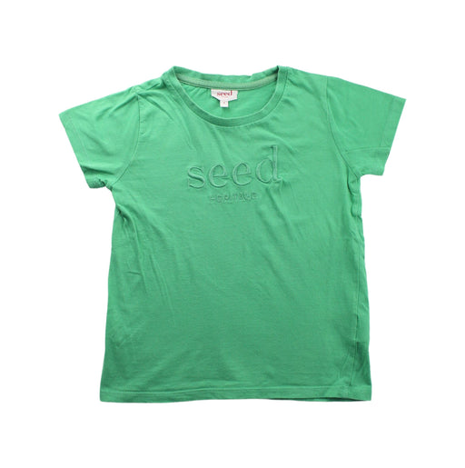 A Green Short Sleeve T Shirts from Seed in size 5T for boy. (Front View)