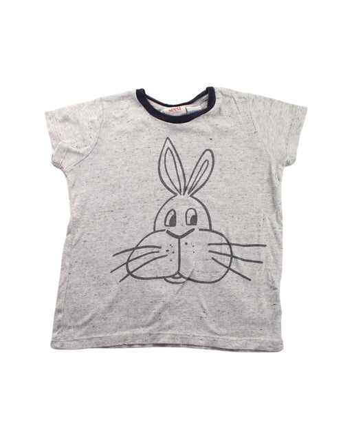 A White Short Sleeve T Shirts from Seed in size 4T for girl. (Front View)