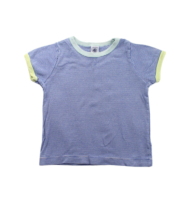 A Blue Shorts Sets from Petit Bateau in size 4T for boy. (Front View)