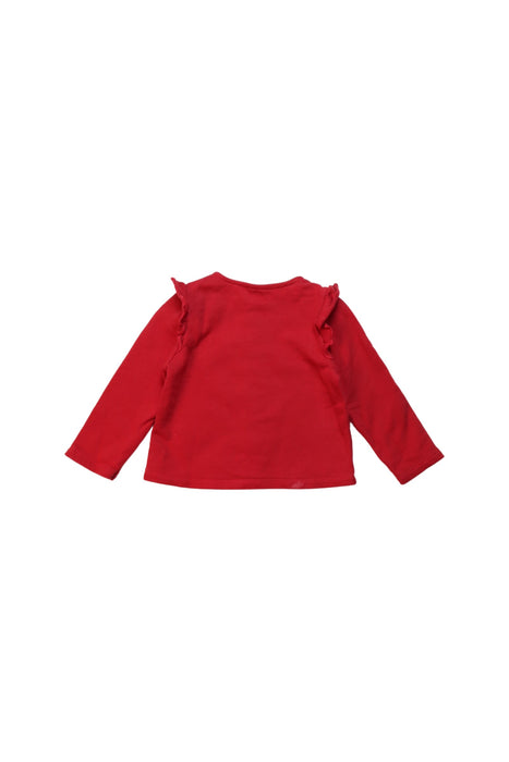 A Red Cardigans from Petit Bateau in size 12-18M for girl. (Back View)