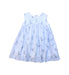 A Blue Sleeveless Dresses from Laranjinha in size 6-12M for girl. (Front View)