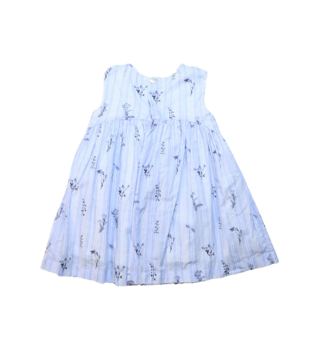 A Blue Sleeveless Dresses from Laranjinha in size 6-12M for girl. (Back View)