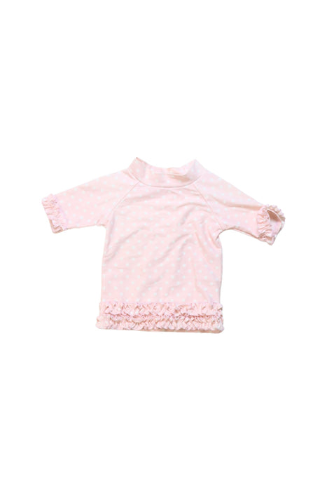 A Pink Swim Sets from RuffleButts in size 6-12M for girl. (Front View)
